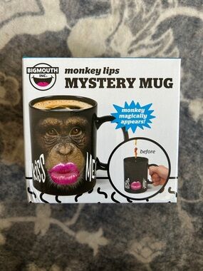 BigMouth Inc. Monkey Lips Mystery Mug - Black with Pink Lips